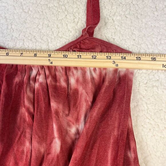 Women ZARA TIE DYE BLOGGERS FAV MAXI Slip DRESS Small Red Blue Beach - Picture 6 of 9